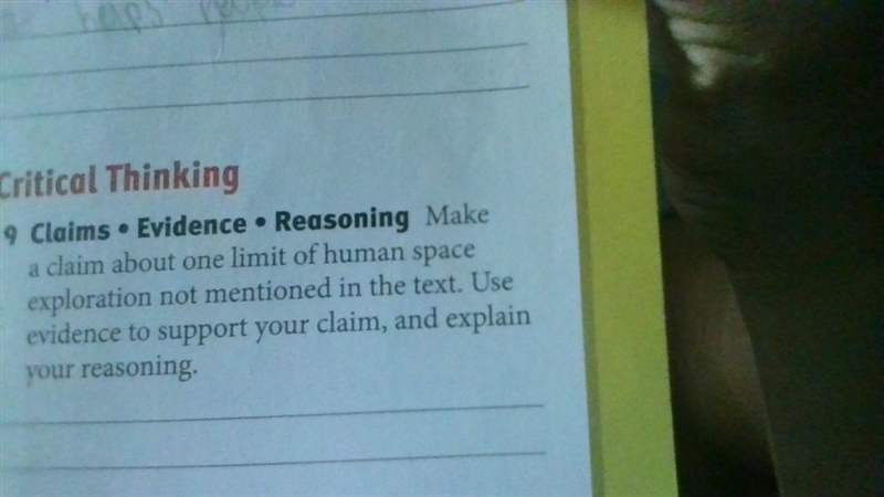 "make a claim about one limit of human space exploration" help yall i need-example-1