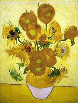 The shades of yellow in van Gogh's Sunflowers are an example of color form line value-example-1