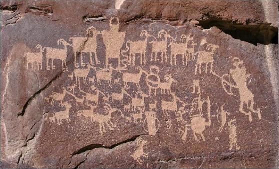 This example of Southwestern rock art shows an image of ________________. a. tribal-example-1