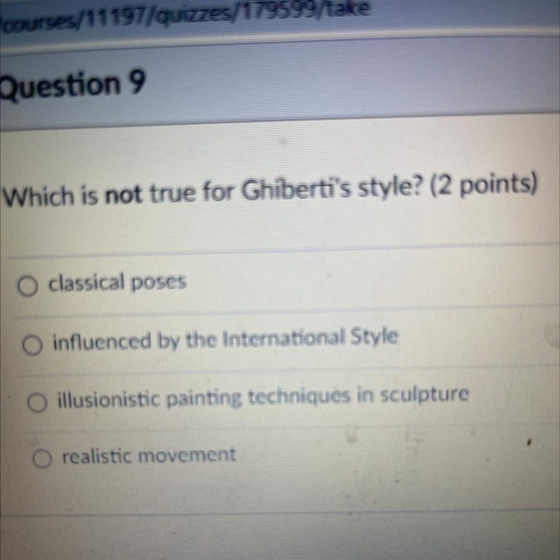 Which is not true for Ghiberti's style?-example-1