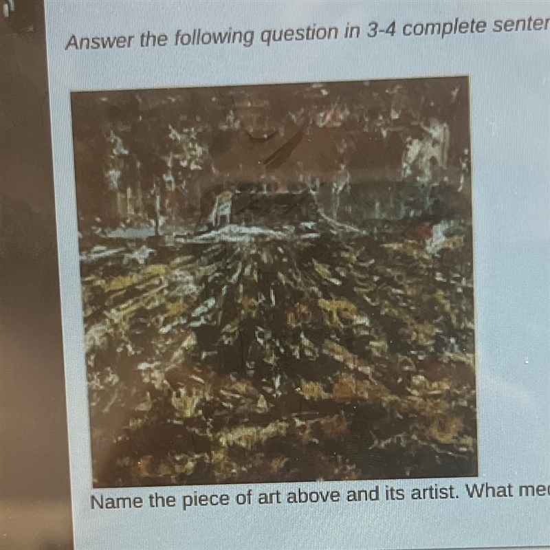 Answer the following question in 3-4 complete sentences. Name the piece of art above-example-1