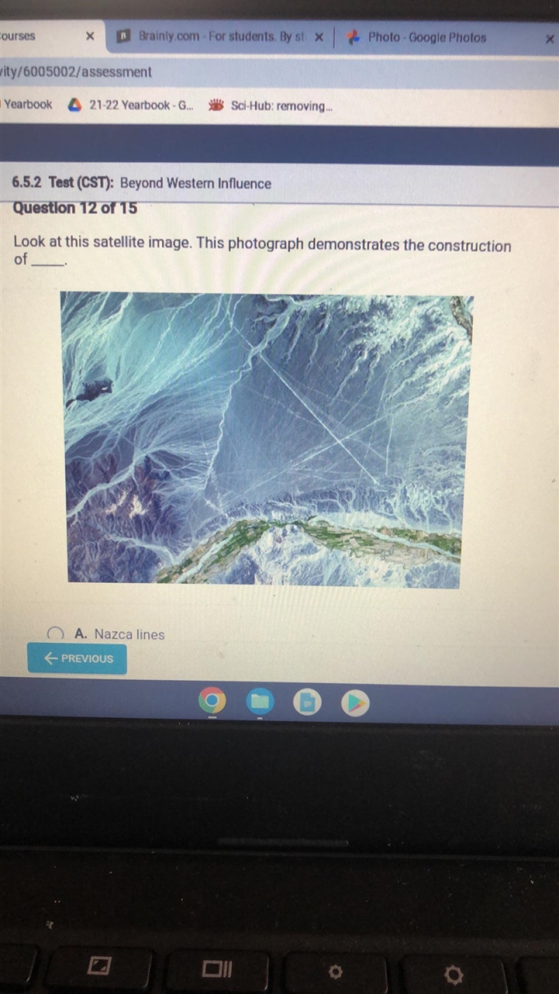 Look at this satellite image. This photograph demonstrates the construction of_____ A-example-1