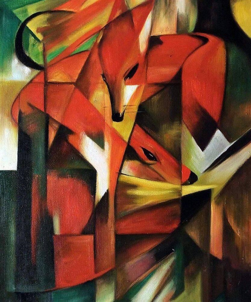 Why is this work historically important? (Foxes by Franz Marc)-example-1