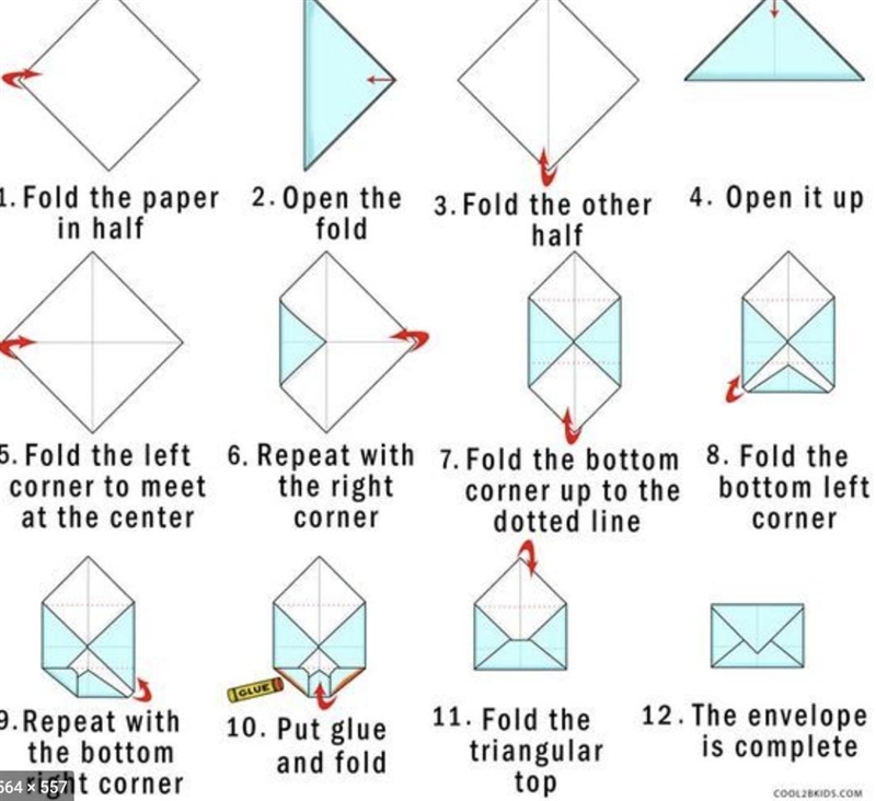 Ways to make envelope by step​-example-1