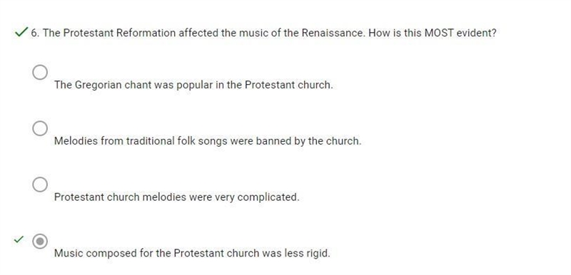 TIMED! The Protestant Reformation affected the music of the Renaissance. How is this-example-1