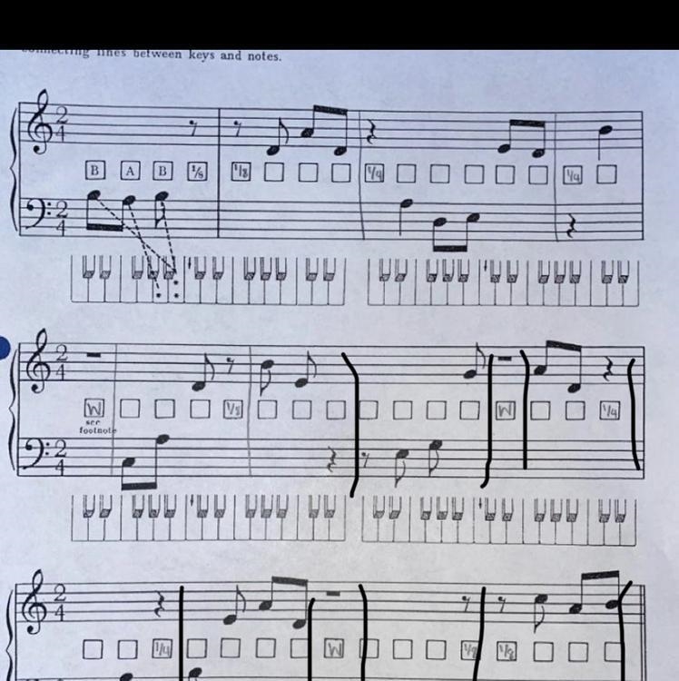 I just need help on inserting the measure bars on the staffs.-example-1