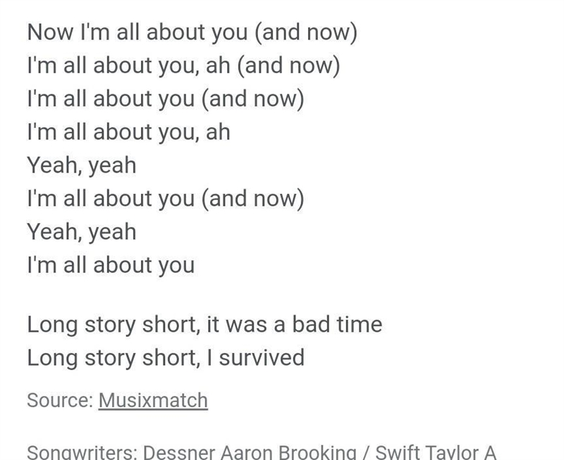 ☁️❣️✨write the lyric to long story short by Taylor Swift✨❣️☁️​-example-4