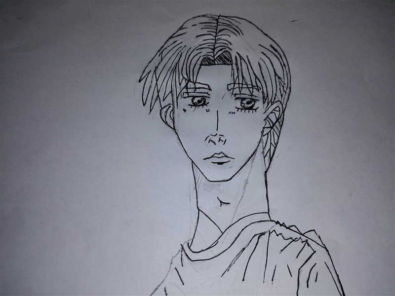 What do you guys think?, I drew this yesterday, It's supposed to be Takumi Fujiwara-example-1