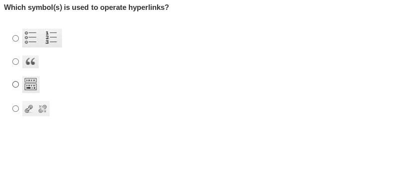 Need your help Which symbol(s) is used to operate hyperlinks?-example-1