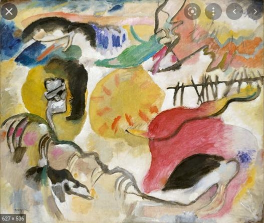 Study this abstract painting by Kandinsky. Decide which of your favorite songs it-example-1