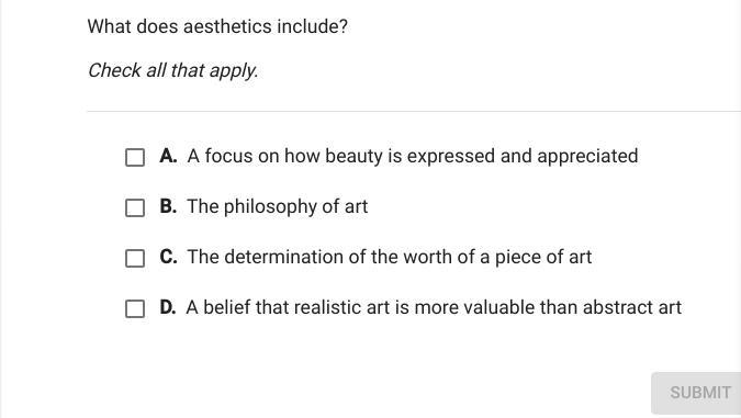 What does aesthetics include what?-example-1