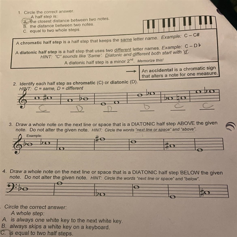 Questions 3 and 4 please, I just need the note names! thank you-example-1