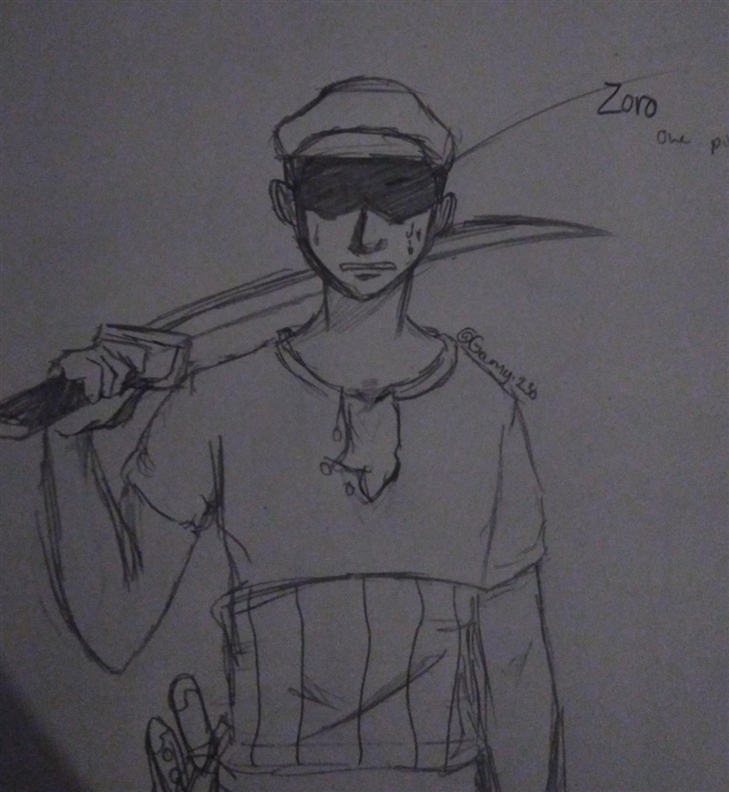 Zoro for one of my dearest friends! Request character for me to draw! ​-example-1