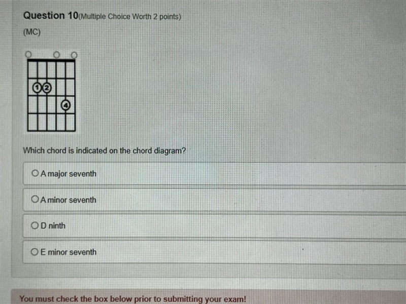 What chord is indicated in the chord diagram?-example-1