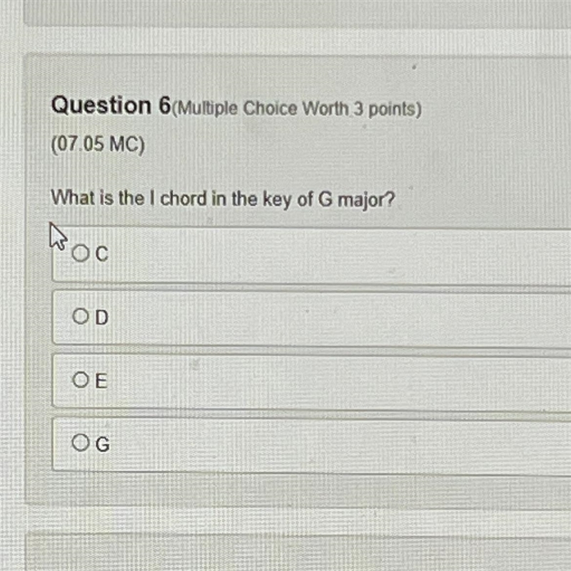 What is the I chord in the key of G major?-example-1