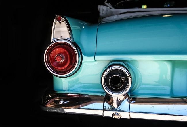 The tailfins of this car are an example of which of the following? A. applied art-example-1