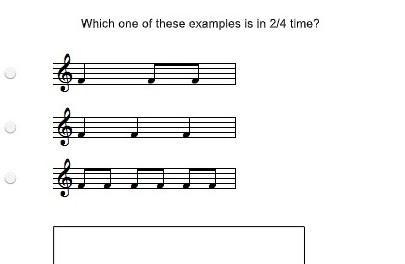 Which one of these examples is in 2/4 time?​-example-1