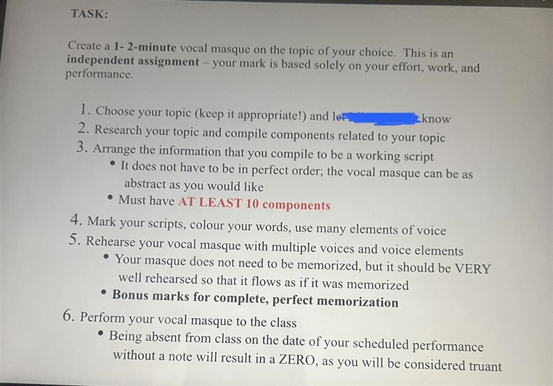 Create a 1- 2-minute vocal masque on the topic of your choice. This is an independent-example-1