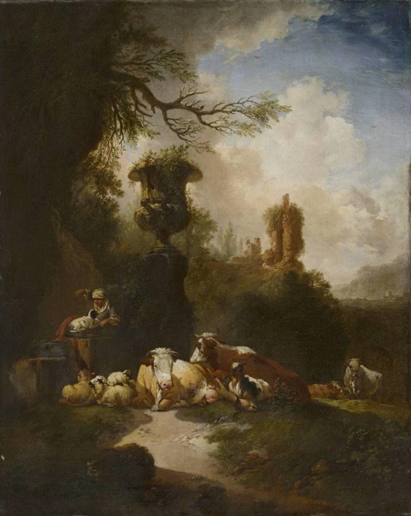 Which area of the artwork is most important? Why? Bucolic Landscape with Urn By Christian-example-1