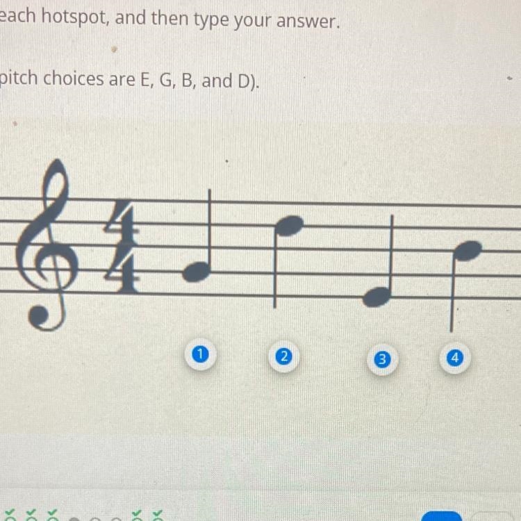 Label each note as the pitch it represents. Make sure you use capital letters for-example-1