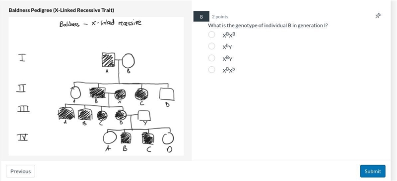 What is the genotype of individual B in generation I?-example-1