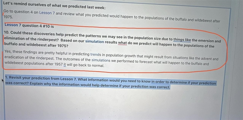 Let's remind ourselves of what we predicted last week: Go to question 4 on Lesson-example-1