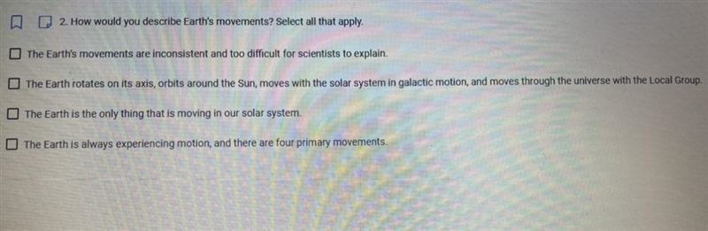 How would you describe earths movement? select a that apply.-example-1