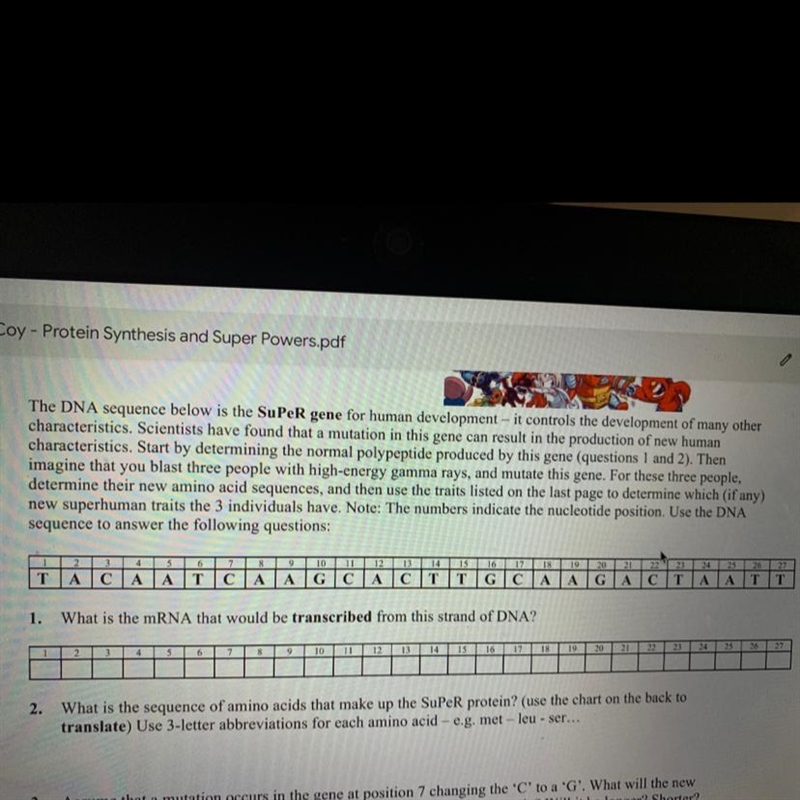 What is the mRNA that would be transcribed from this strand of DNA?-example-1