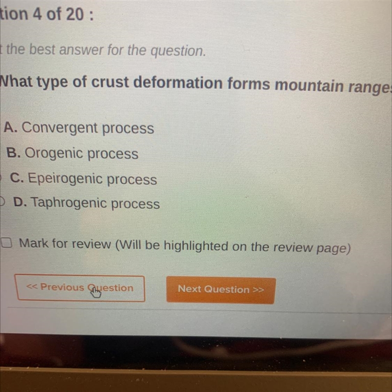 [Easy] What type of crust deformation forms mountain ranges at convergent plate boundaries-example-1