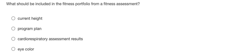 What should be included in the fitness portfolio from a fitness assessment?-example-1