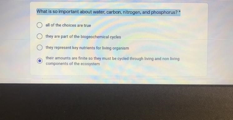 What is so important about water, carbon, nitrogen, and phosphorus?-example-1