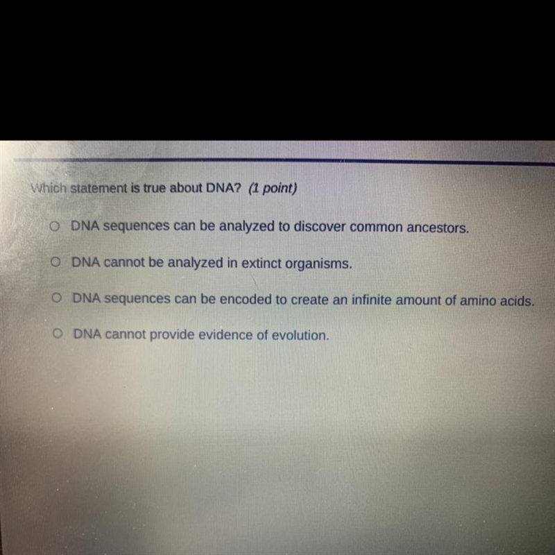 Which statement is true about DNA? (1 point)-example-1