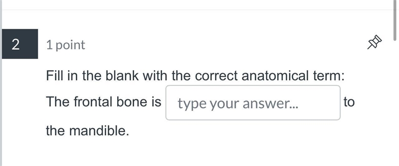 Fill in the blank with the correct anatomical term: The frontal bone is ______ to-example-1