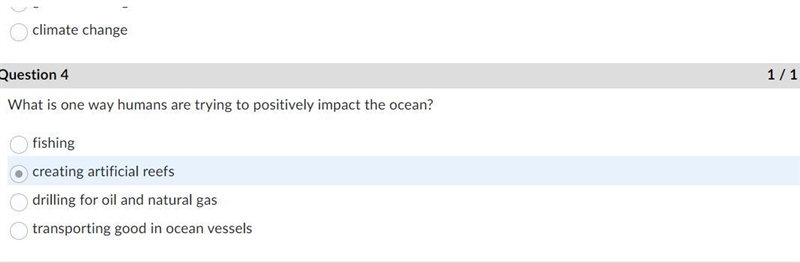 What is one way humans are trying to positively impact the ocean? fishing creating-example-1