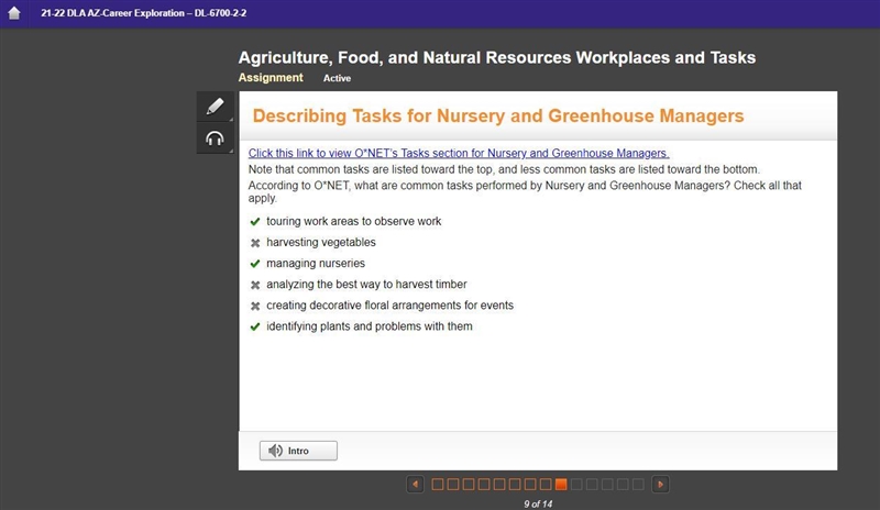 Click this link to view O*NET's Tasks section for Nursery and Greenhouse Managers-example-1