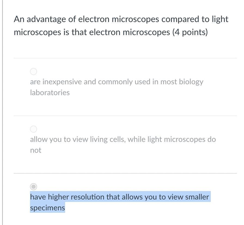 What is An advantage of electron microscopes compared to light microscopes-example-1