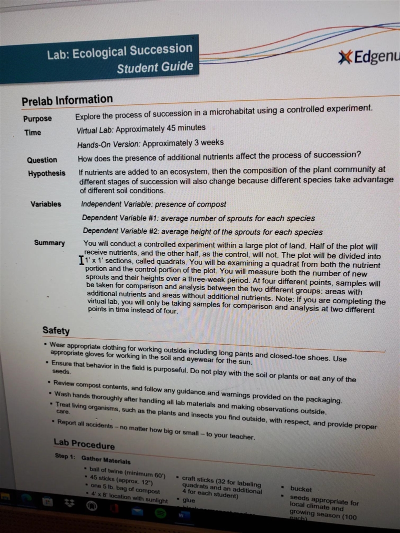 Trying to complete the student guide table for the ecological succession lab and im-example-1