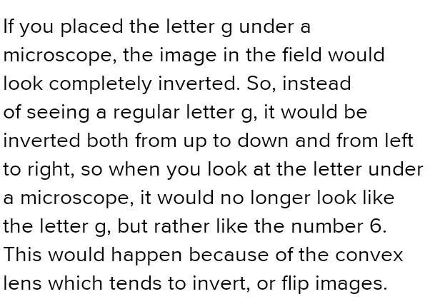 If you place the letter g under the microscope how would the image look on the field-example-1