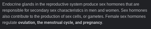 What part of reproduction does the endocrine system control? A. Egg maturation B. Fertilization-example-1