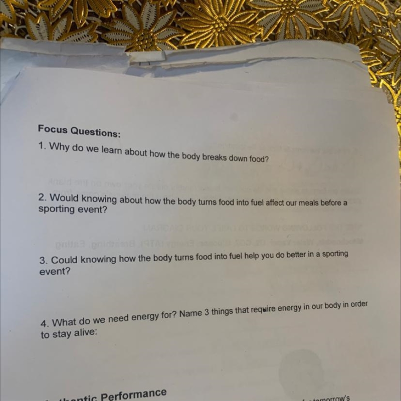 Focus Questions:1. Why do we learn about how the body breaks down food?-example-1