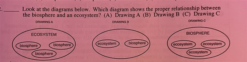 HELP!!! Look at the diagrams below. Which diagram shows the proper relationship between-example-1