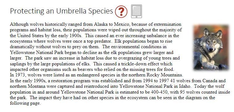 1. According to the diagram, what do you notice about the wolf population? 2. Compare-example-1