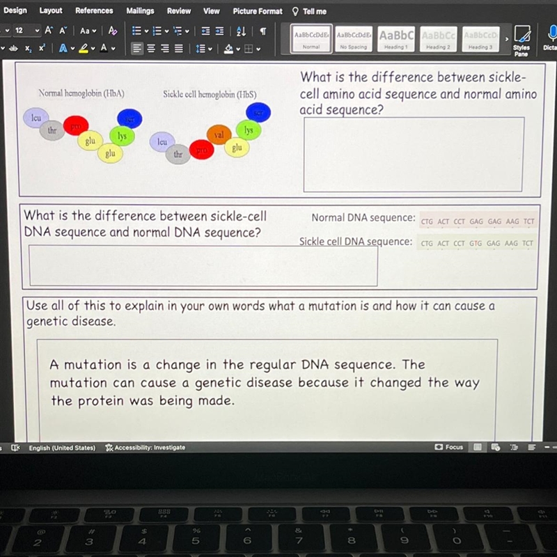 What is the difference between sickle-cell DNA sequence and normal DNA sequence?-example-1