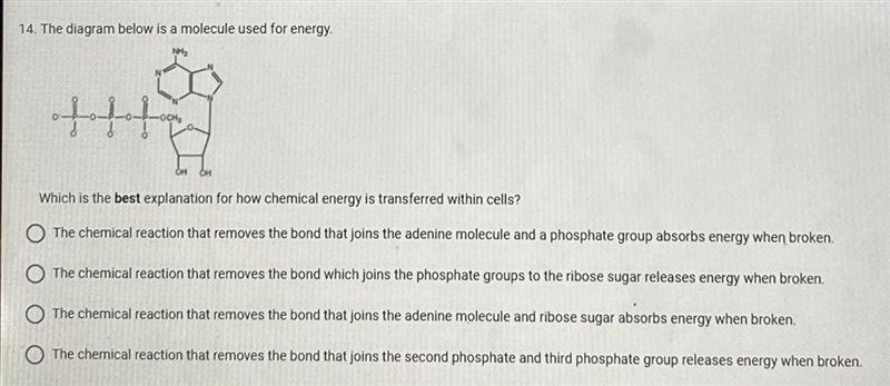 14. The diagram below is a molecule used for energyHEOH OHWhich is the best explanation-example-1