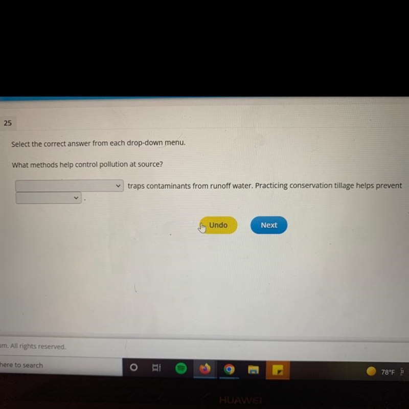 PLEASE HELP!!! The options for the first one are: -Planting grass -Using retention-example-1