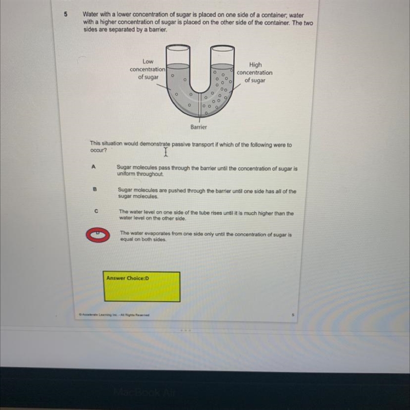 This situation would demonstrate passive transport if which of the following were-example-1