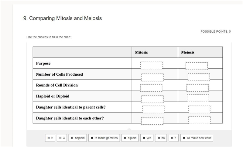 Comparing mitosis and meiosis biology please answer ASAP!-example-1