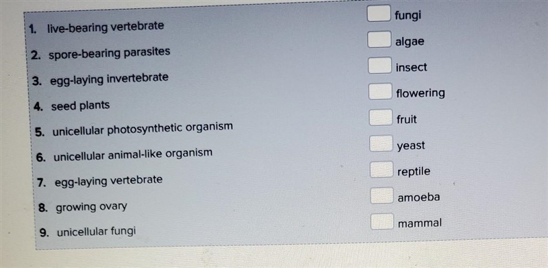 Match these items to the correct being.​-example-1