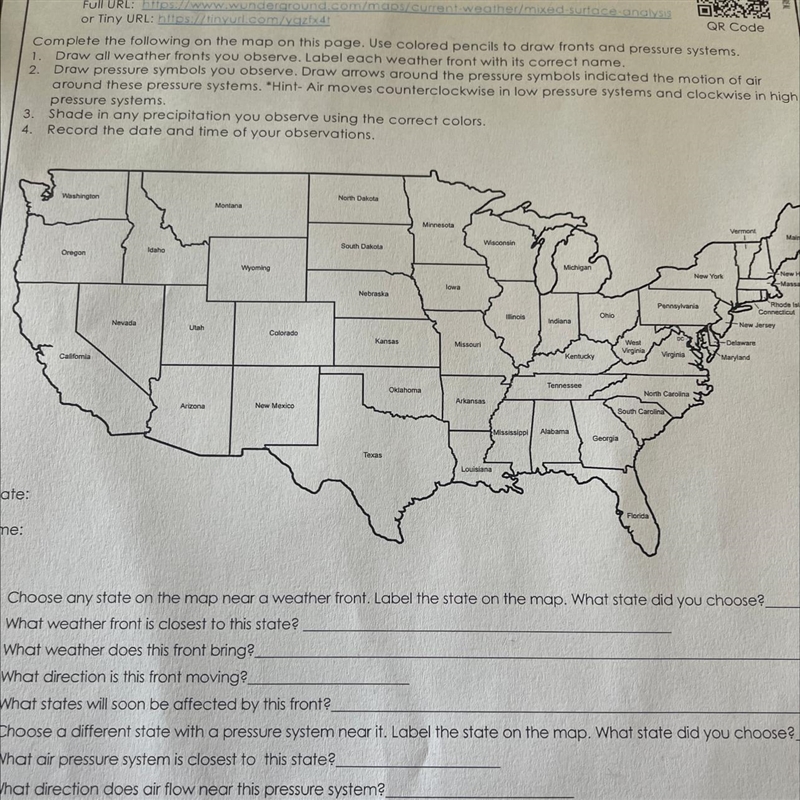 Surface weather map Please help-example-1