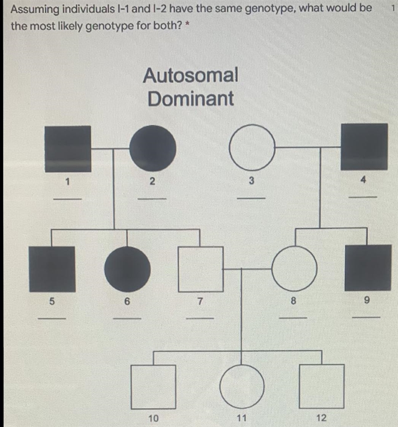 Assuming individuals I-1 and I-2 have the same genotype, what would be the most likely-example-1